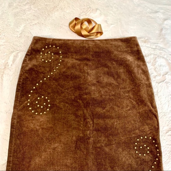 Hot Sauce Studded Corduroy Pencil Skirt Size Small - Picture 4 of 11